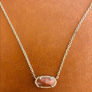 Kendra Scott Burnt Orange Goldstone Necklace